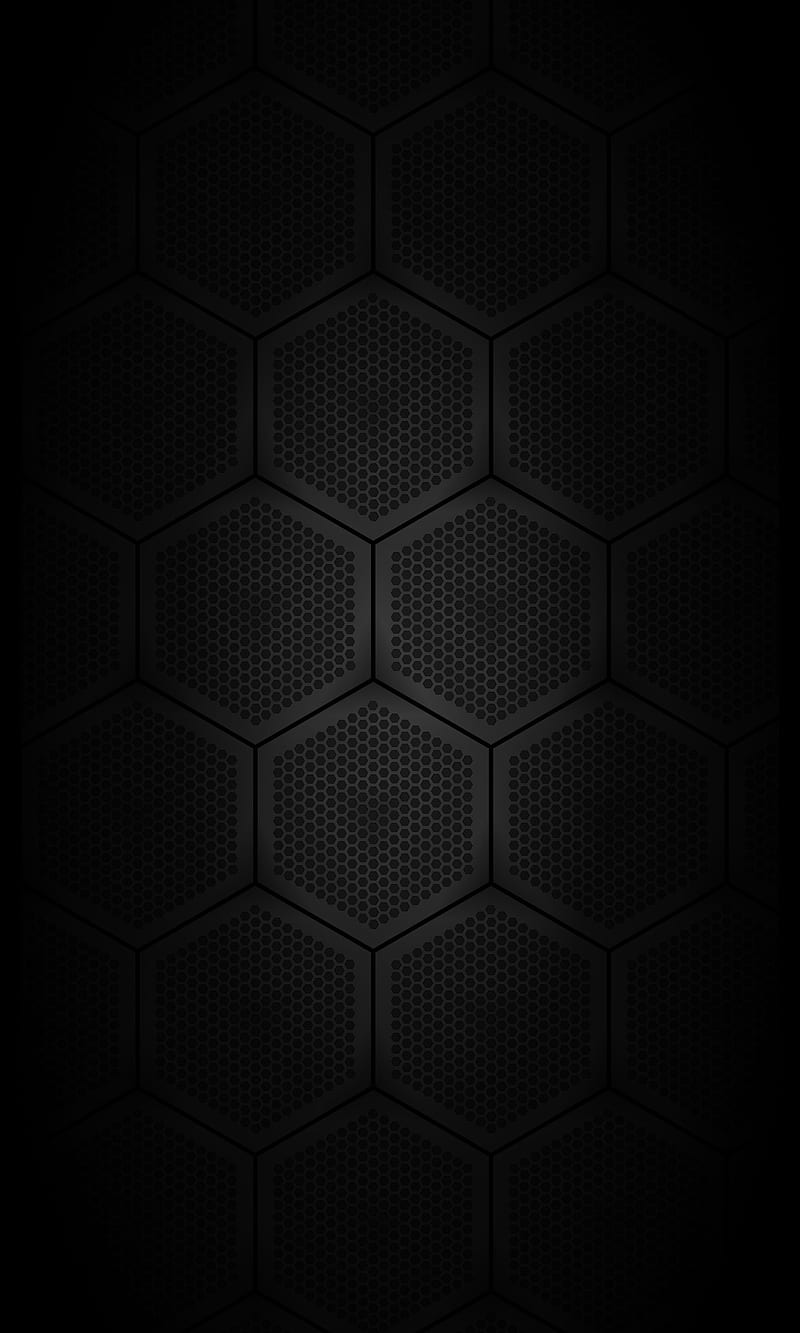 Hex Grid, background, black, hexagon, mesh, metallic, pattern, HD phone wallpaper