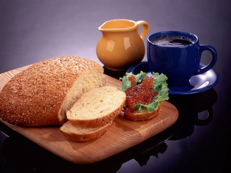 MID-MORNING DN BREAK, caviar, lunch, coffee, food, bread, breakfast, teatime, HD wallpaper