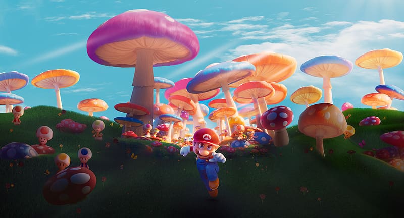 The Super Mario Bros. Movie, mushroom world, Mario run, HD wallpaper