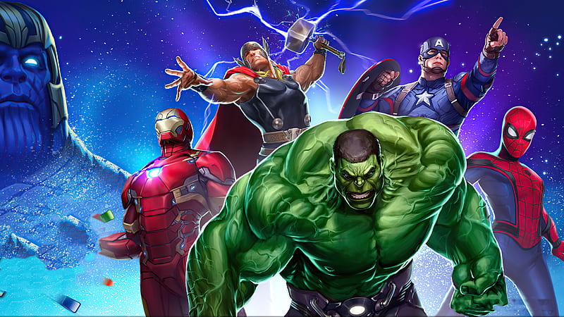 Marvel Puzzle Quest 2020 , marvel-puzzle-quest, marvel, games, hulk, thor, iron-man, HD wallpaper