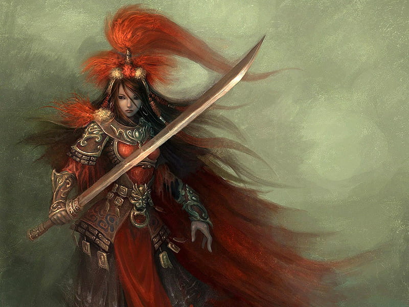 Royal Guard, badass, pretty, stunning, fantasy, blade, beautifulfighter, hot, beauty, weapon, long hair, sword, wicked, brown hair, sexy, armor, cute, cool, warrior, girl, awesome, HD wallpaper