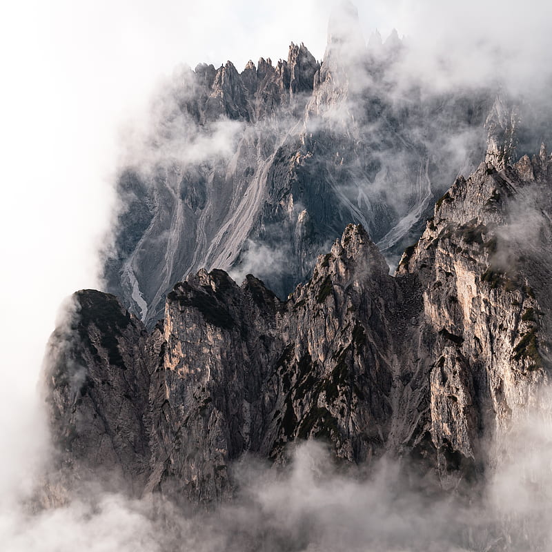 mountains, rocks, peaks, clouds, mountain range, HD phone wallpaper