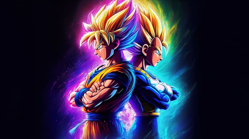 Goku, Vegeta - Dragon Ball Ultra, Artistic, Anime, Colorful, goku, vegeta, dragonball, HD wallpaper