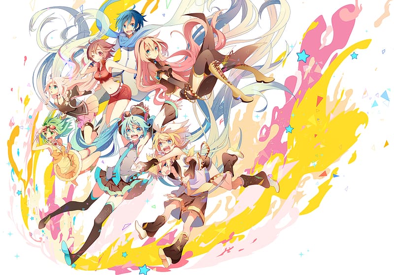 Anime, Vocaloid, Hatsune Miku, Luka Megurine, Rin Kagamine, Gumi (Vocaloid), Kaito (Vocaloid), Len Kagamine, Meiko (Vocaloid), Ia (Vocaloid), HD wallpaper