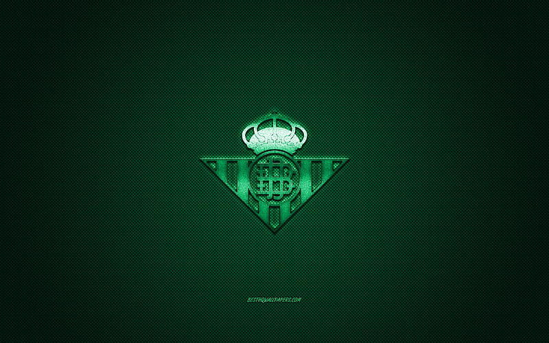 Real Betis, Spanish football club, La Liga, green logo, green carbon fiber background, football, Seville, Spain, Real Betis logo, HD wallpaper