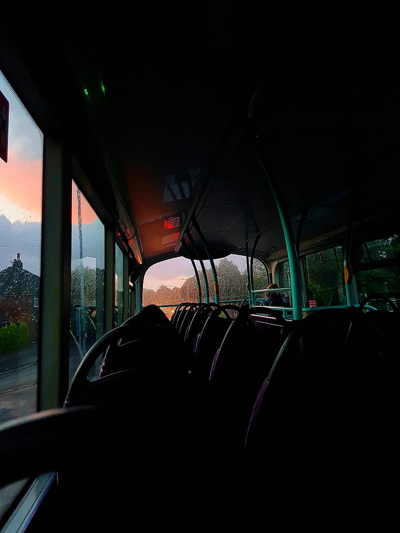 Dark and colourful, bus, journey, lowlight, travel, HD phone wallpaper