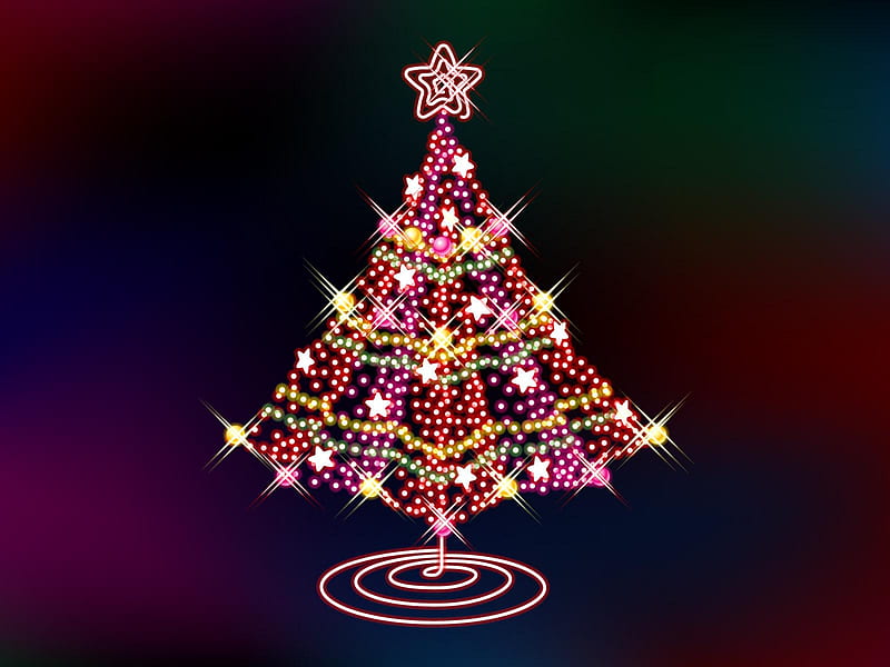 Christmas Tree 1, christmas tree, pink, star, lights, HD wallpaper | Peakpx