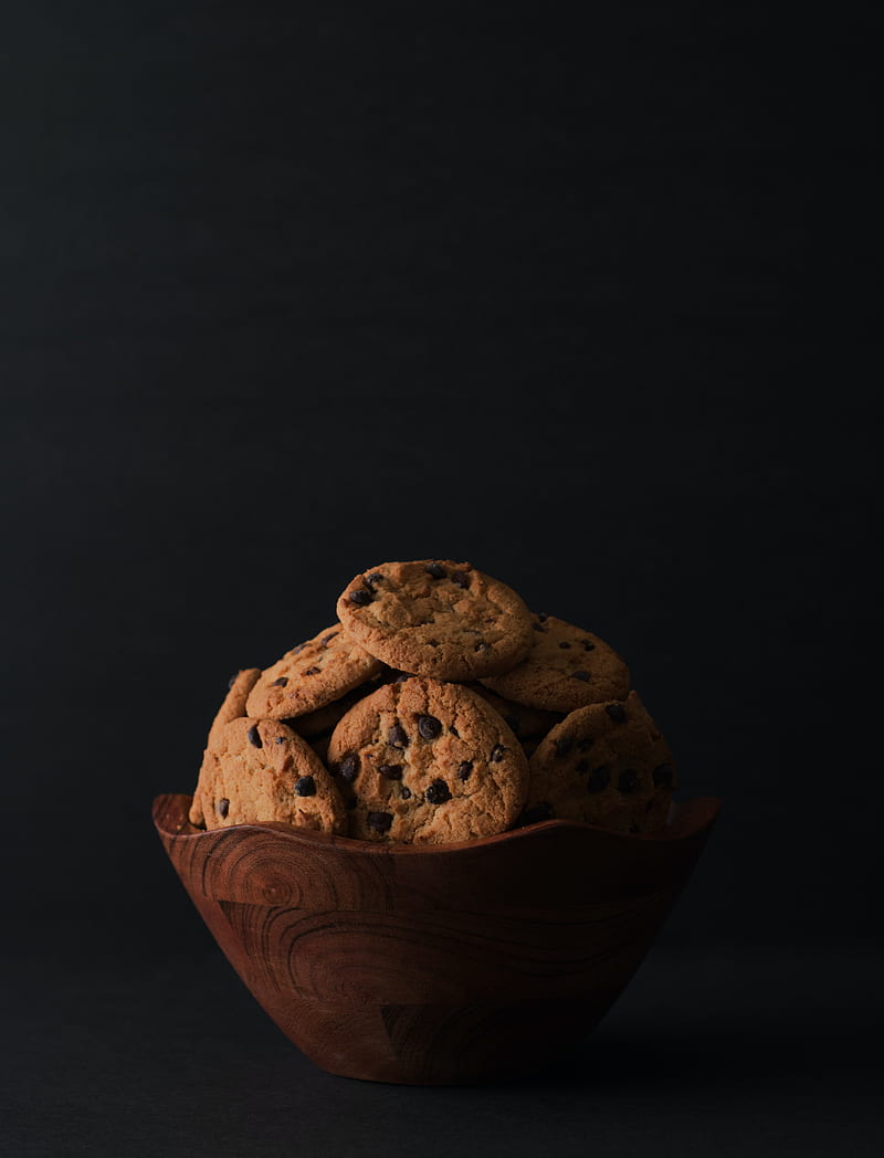 cookies, chocolate, pastries, bowl, HD phone wallpaper