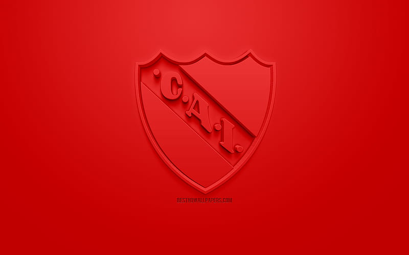 Club Atletico Independiente, creative 3D logo, red background, 3d