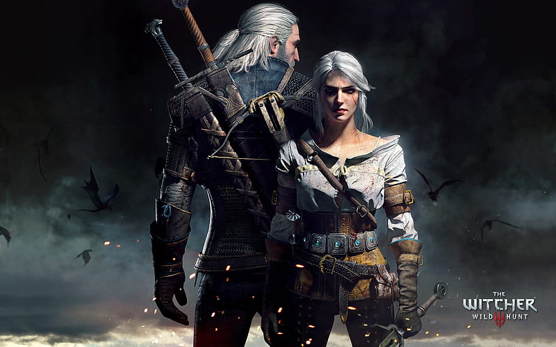 The Witcher 3: Wild Hunt and Background, The Witcher 3 Logo, HD wallpaper