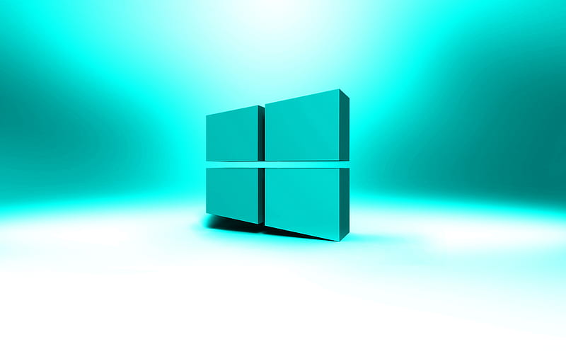 Windows 10 blue logo, artwork, OS, blue abstract background, Windows 10 3D logo, Windows 10, creative, Windows 10 logo, 3D art, HD wallpaper