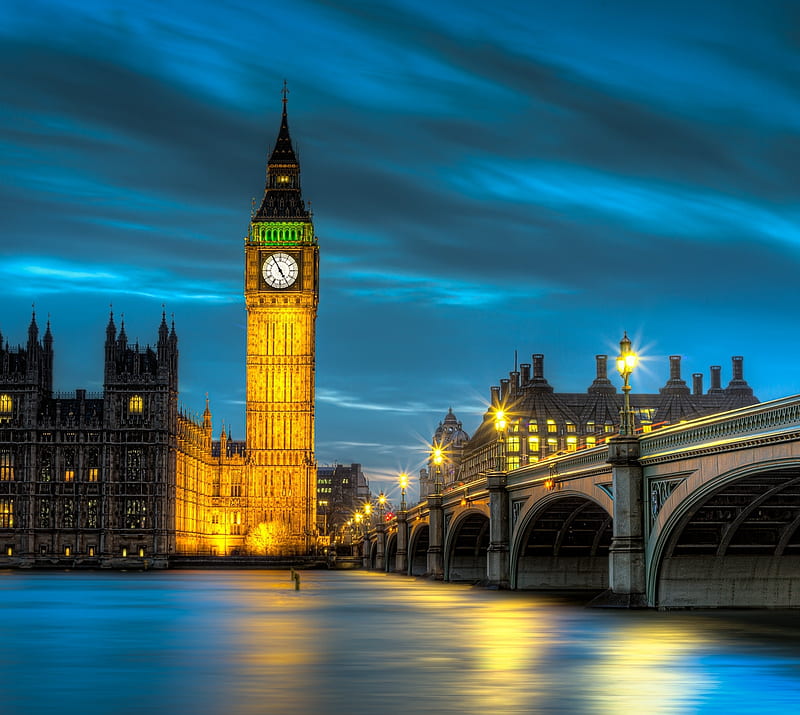 London, big ben, bridge, england, night, palace, uk, westminster, HD wallpaper