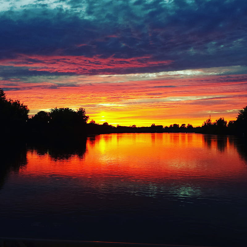 Sunset, lake pics, HD phone wallpaper | Peakpx