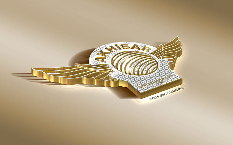 Akhisar Belediyespor, Turkish football club, golden silver logo, Akhisar, Turkey, Super League, 3d golden emblem, creative 3d art, football, HD wallpaper