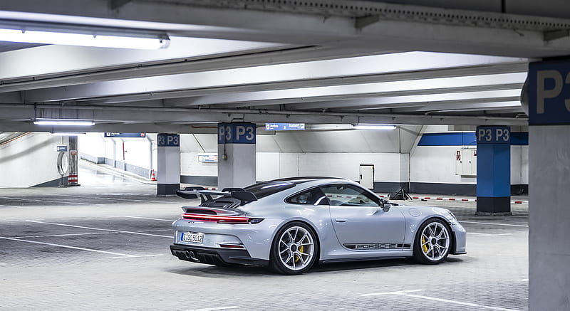 2022 Porsche 911 GT3 (Color: Dolomite Silver Metallic) - Rear Three-Quarter , car, HD wallpaper