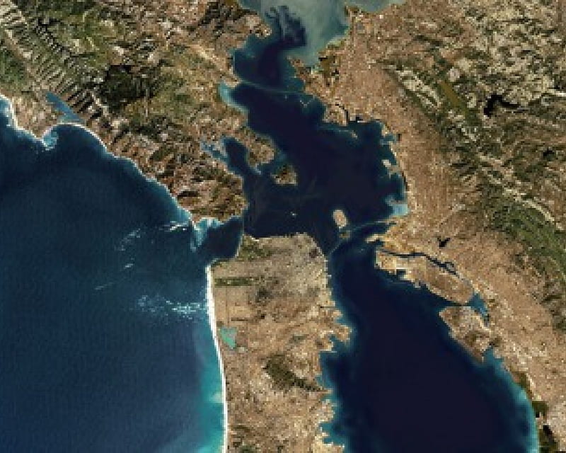 San Francisco from space, sanfrancisco, bay, HD wallpaper