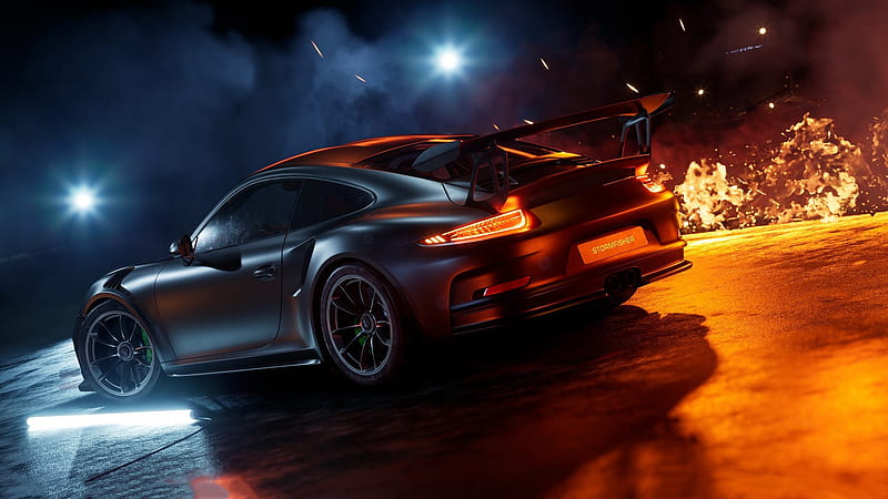Porsche 911 Sport Car Rear, porsche-911, porsche, carros, 2018-cars, behance, artist, HD wallpaper