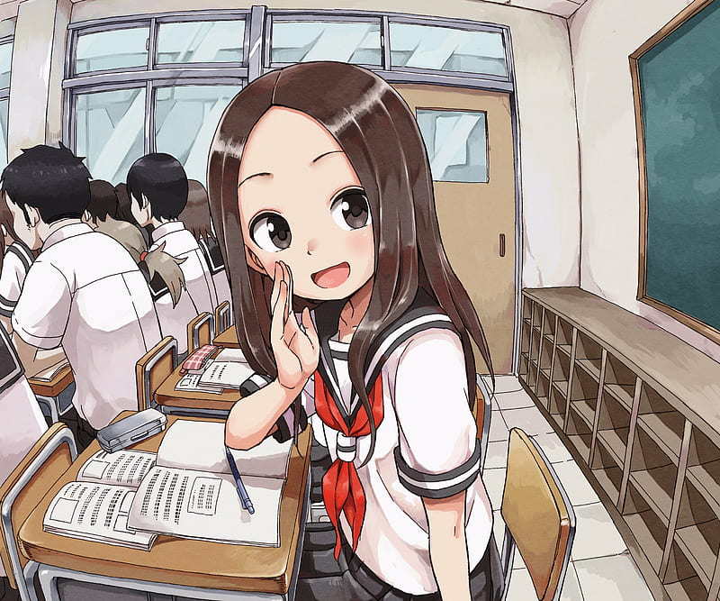 Anime, Karakai Jouzu no Takagi-san, School Uniform , Takagi (Karakai Jouzu no Takagi-san), HD wallpaper