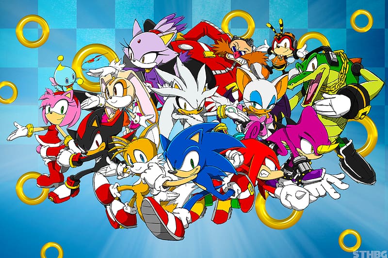 sonic the hedgehog, amy rose, tails, knuckles the echidna, cream