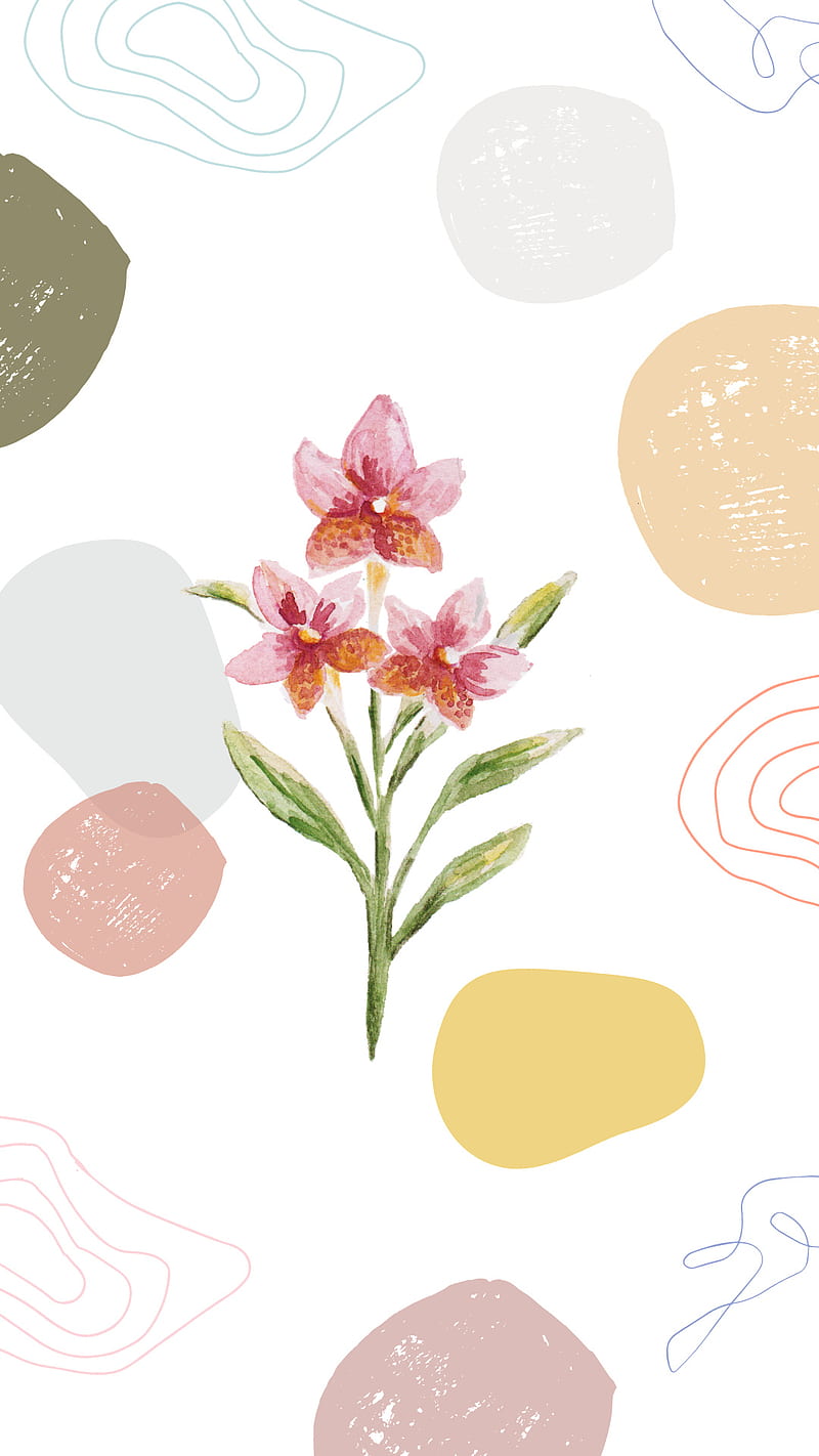 Organic Flower, cute, flowers, heart, love, minimal, minimalist, neutral,  pint, HD phone wallpaper | Peakpx