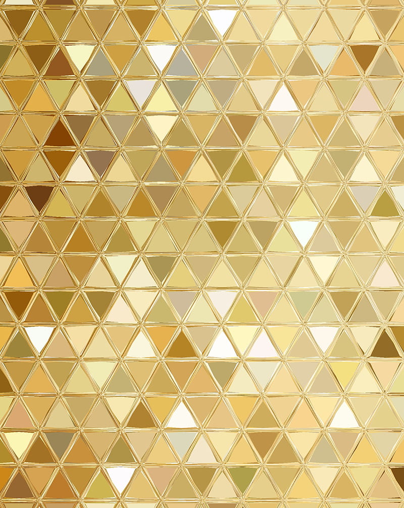 Glinting Gold, etched, geometric, glass, glinting, gold, pattern, shapes, shine, sparkle, triangle, HD phone wallpaper
