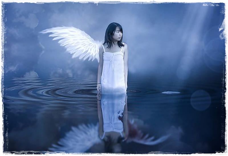 An Angel, place, hiding, nature, angel, HD wallpaper