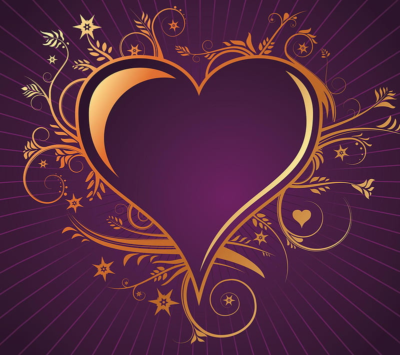 Heart, butterfly, desenho, golden, corazones, love, love , spiritual, HD wallpaper