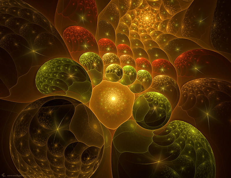 Inside the Nucleus, fractals, mind teasers, abstract, HD wallpaper