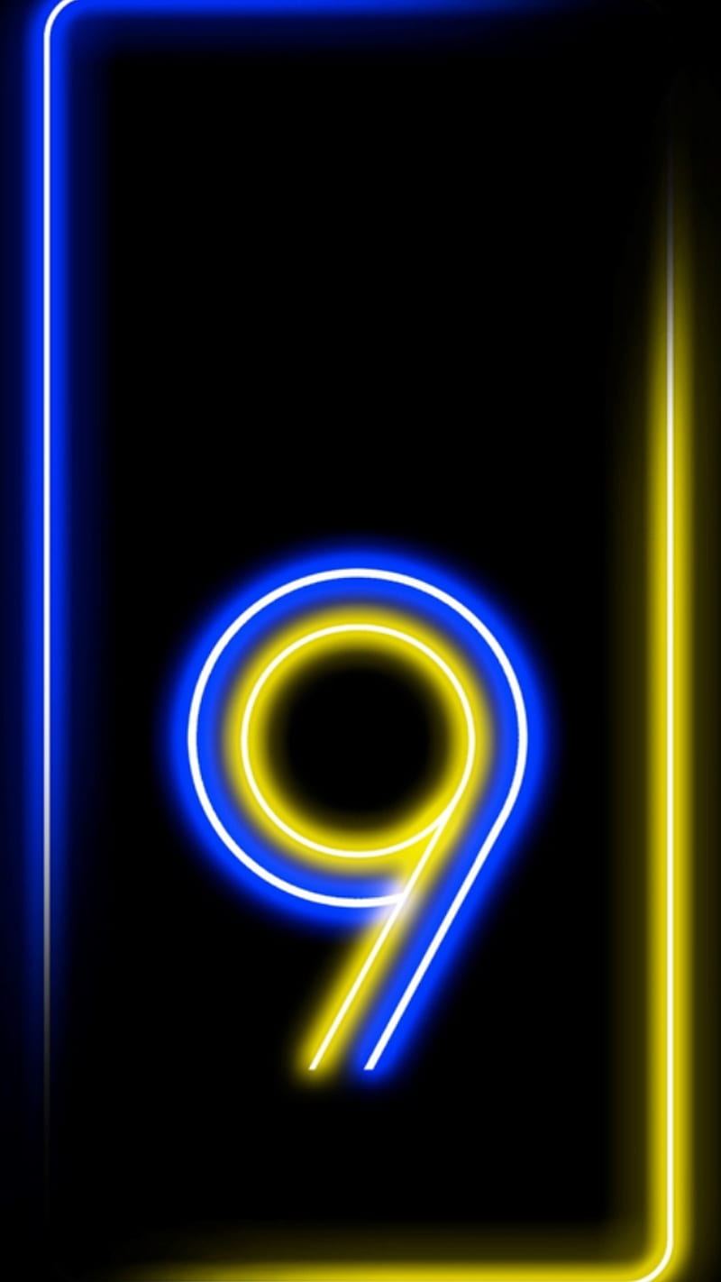 s series, blue, abstract, logo, black, yellow, s9, galaxy, samsung, neon, HD phone wallpaper