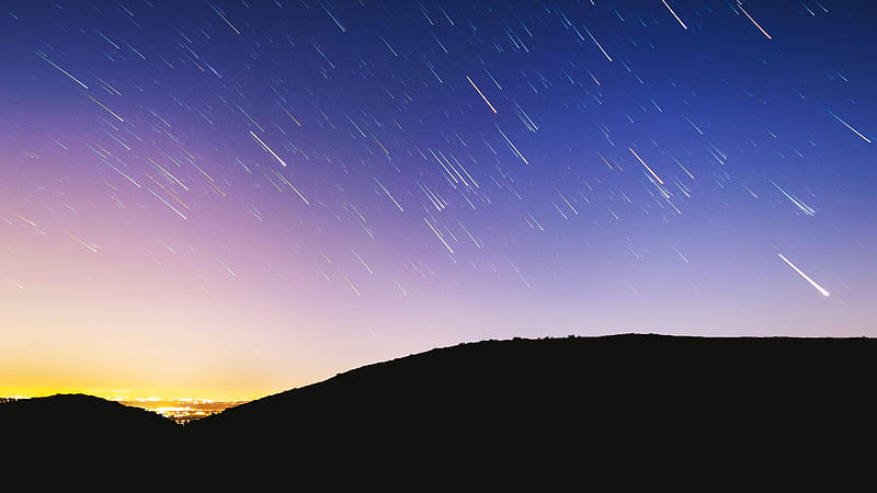 time lapse graphy of shooting stars, HD wallpaper