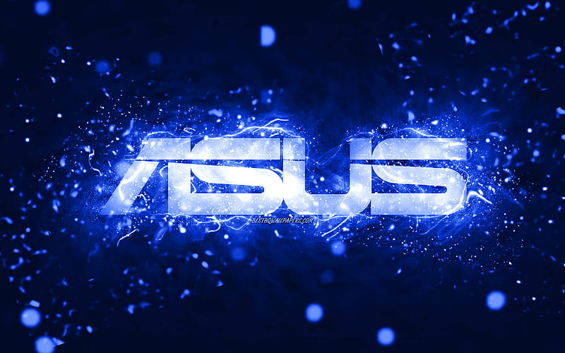 Asus dark blue logo, , dark blue neon lights, creative, dark blue abstract  background, HD wallpaper | Peakpx