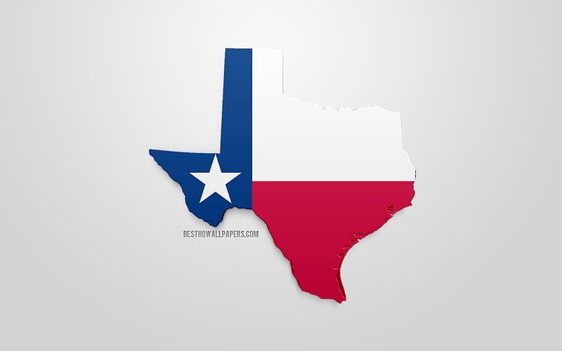 3d flag of Texas, map silhouette of Texas, US state, 3d art, Texas 3d flag, USA, North America, Texas, geography, Texas 3d silhouette, HD wallpaper