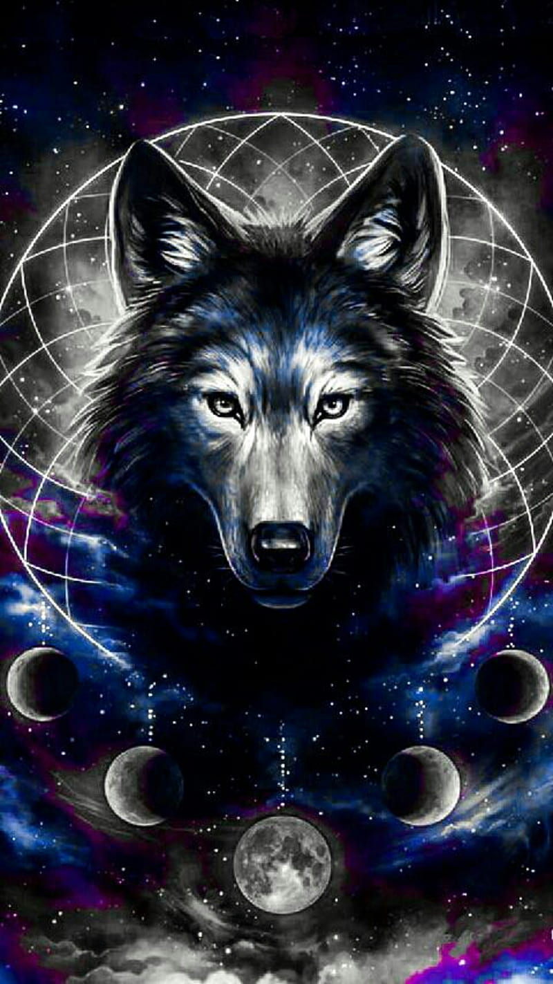 Space Wolf, galaxy, outer space, HD phone wallpaper