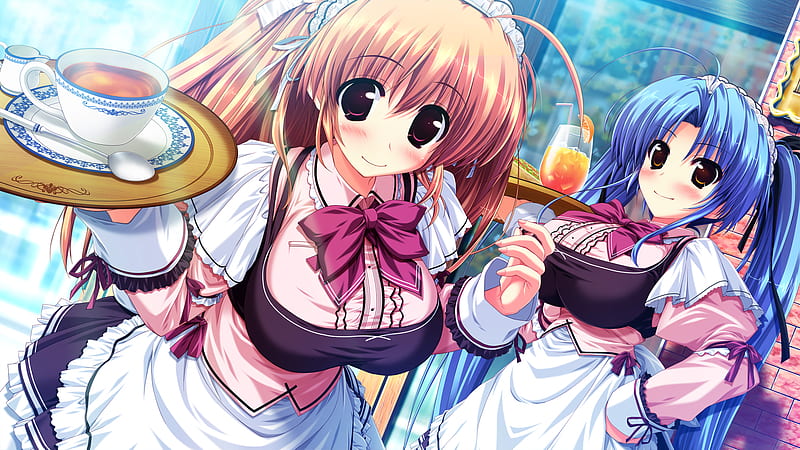 cute maids, cute, pretty, maids, anime, HD wallpaper cute maids, cute, pretty, maids, anime, HD wallpaper