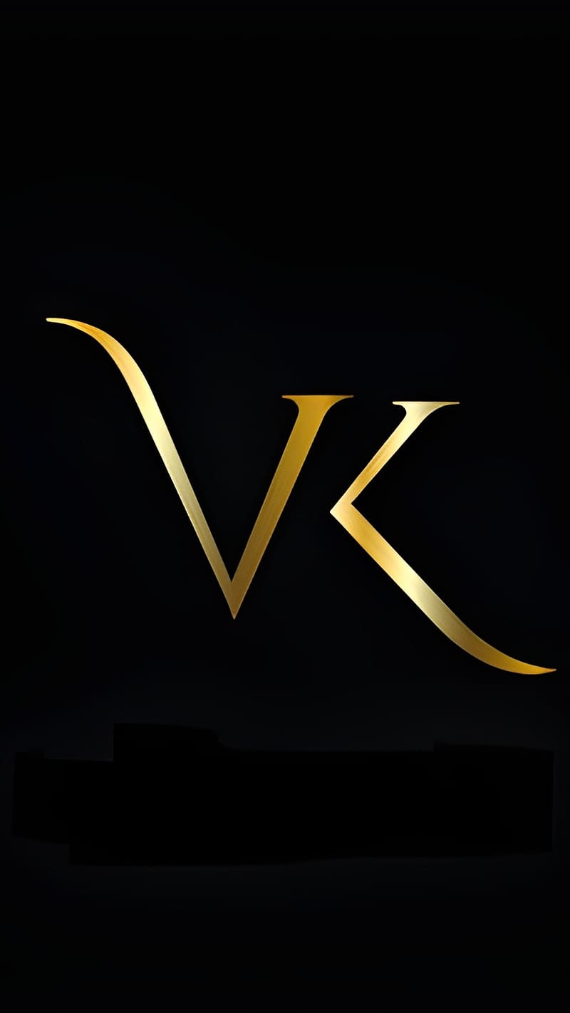V K Name, gold v k, gold vk, letter vk, HD phone wallpaper