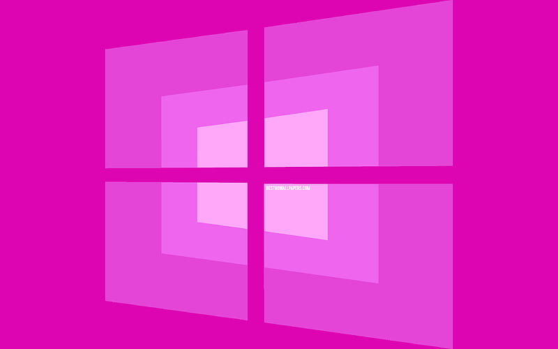Windows 10 purple logo, minimal, OS, purple background, creative, brands, Windows 10 logo, artwork, Windows 10, HD wallpaper