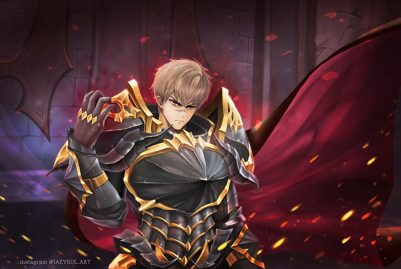bernheim, king's raid, armor, knight, anime games, Anime, HD wallpaper