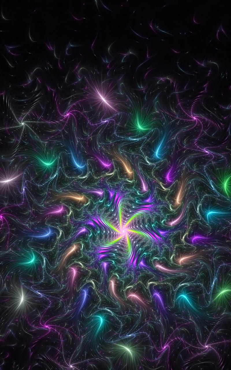 fractal, shine, bright, abstraction, sparks, gloss, HD phone wallpaper