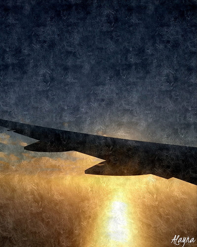 Sunset, airplane, alayna, bonito, black, gold, philippines, plane, shadow, travel, HD phone wallpaper