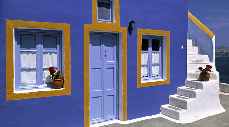 Santorini House - I , architecture, greece, houses, santorini, HD wallpaper