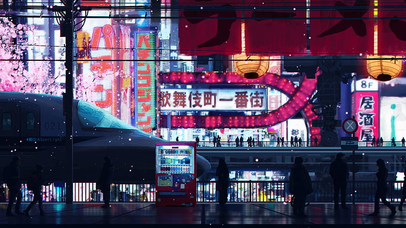 Wallpaper the city, fiction, street, horse, advertising, signs, cyberpunk  for mobile and desktop, section фантастика, resolution 1920x1080 - download