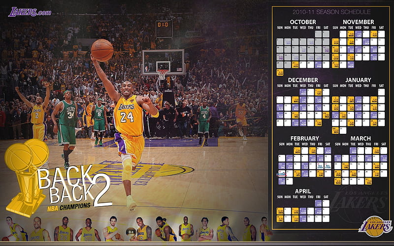 2010-11 season NBA Los Angeles Lakers 01, HD wallpaper