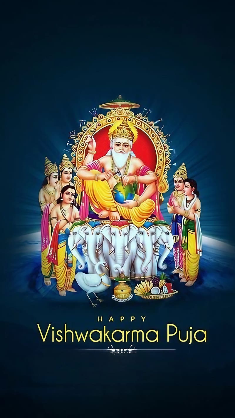 Vishwakarma Bhagwan Ke, Lord vishwakarma bhagwan, lord, god, bhakti, devtional, HD phone wallpaper