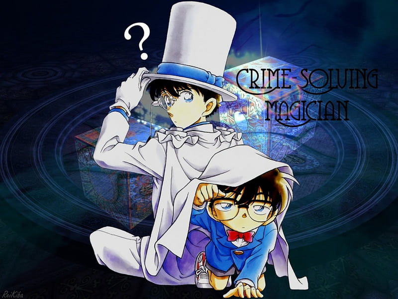 Crime Solving Magician, Cute, Phantom Thief, Detective Conan, Conan Edogawa, Kaitou kid, Male, Megane, HD wallpaper