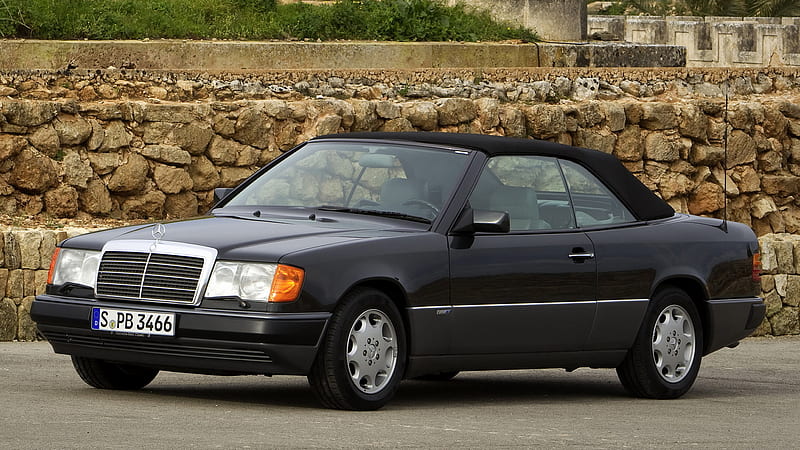 Vehicles, Mercedes-Benz 300 CE-24 Cabriolet, Black Car, Car, Convertible, Luxury Car, HD wallpaper