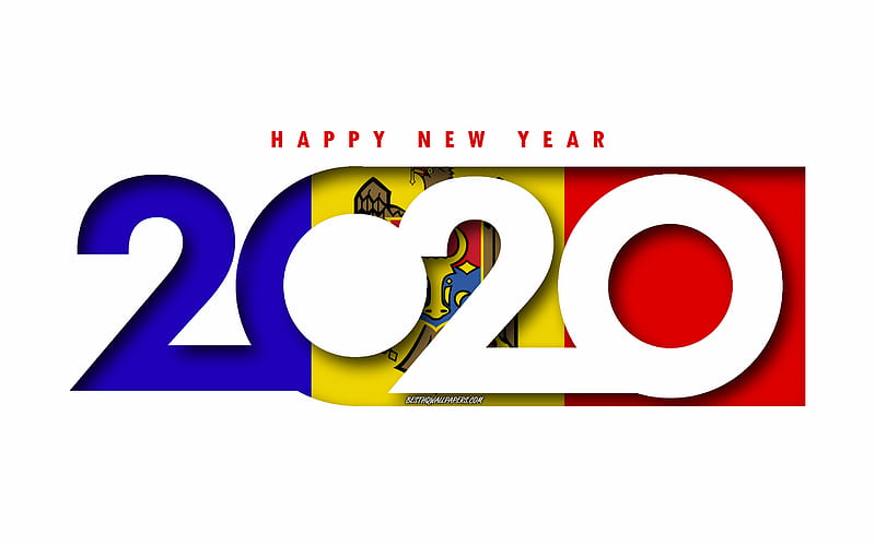 Moldova 2020, Flag of Moldova, white background, Happy New Year Moldova, 3d art, 2020 concepts, Moldova flag, 2020 New Year, 2020 Moldova flag, HD wallpaper