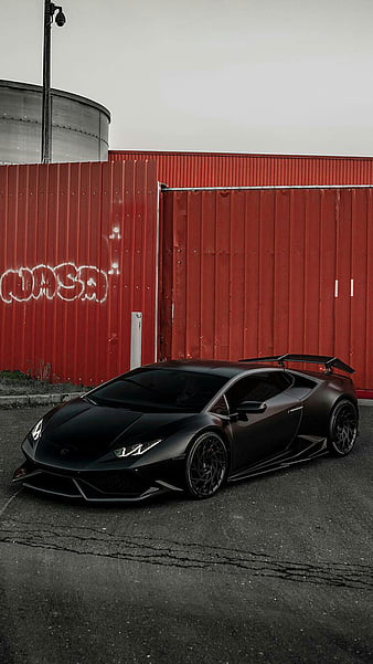 HD matte-black-lamborghini-huracan wallpapers | Peakpx