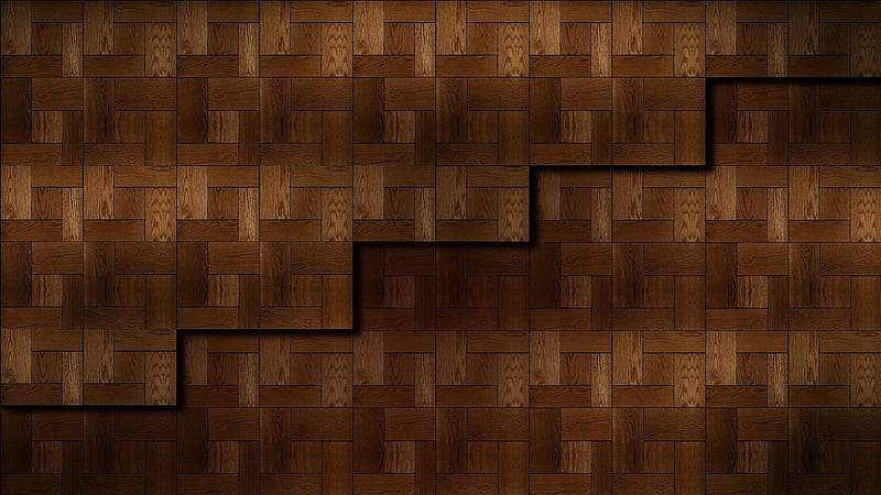 wooden floor, pattern, floor, brown, texture, shadow, wood, two layers, HD wallpaper