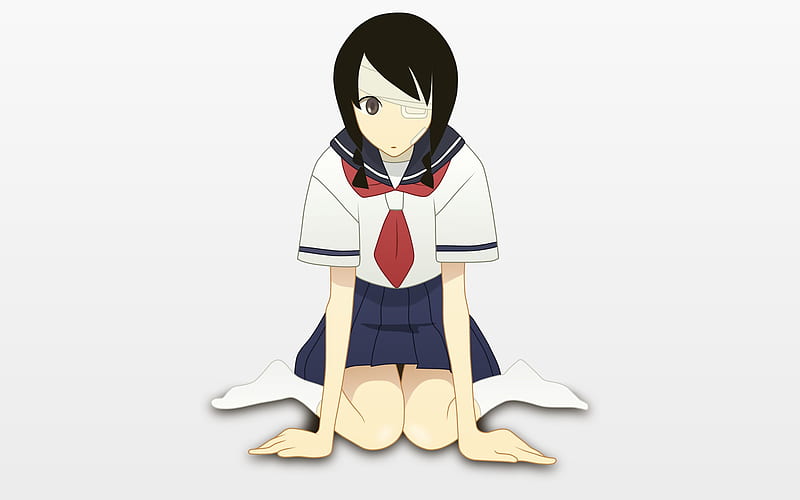 Zebutsou Sensei Sayonara, zebutsou, background, black, hair, sensei, sayonara, uniform, anime, eyes, light, HD wallpaper