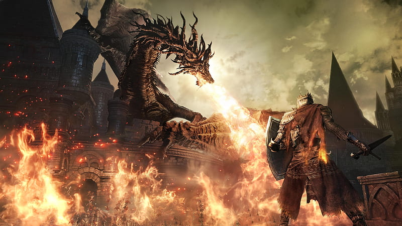 Dark Souls III, fantasy, 3D, flames, video games, dark souls, dragons, HD  wallpaper | Peakpx